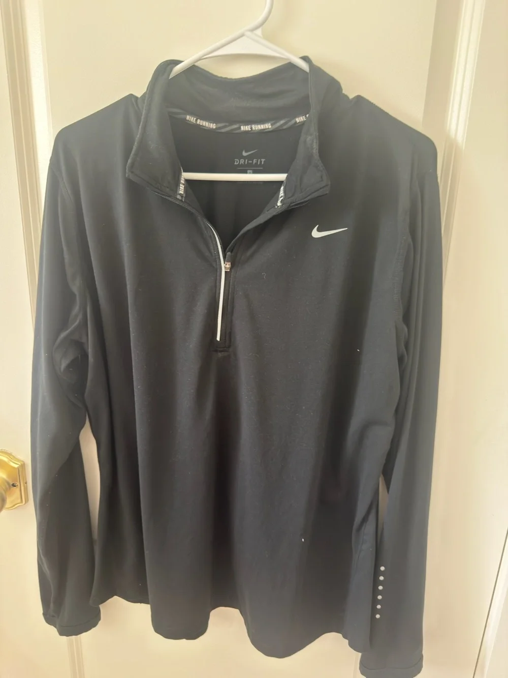Nike Womens Black Dri-FIT Quarter-Zip Long Sleeve Pullover